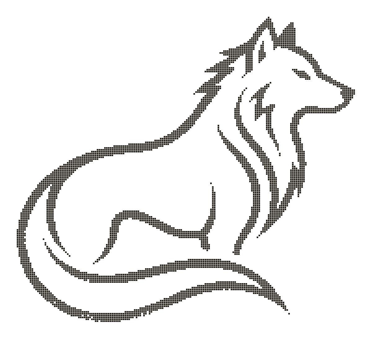 Halftone engraving of the Nymeria wolf